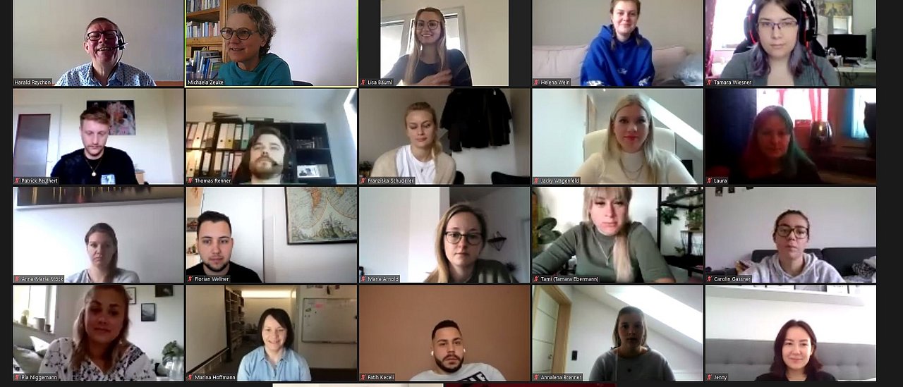 WB-Praxisanleiter Teilnehmer:innen Videokonferenz Bildschirmfoto (Michaela Zeuke | medbo)