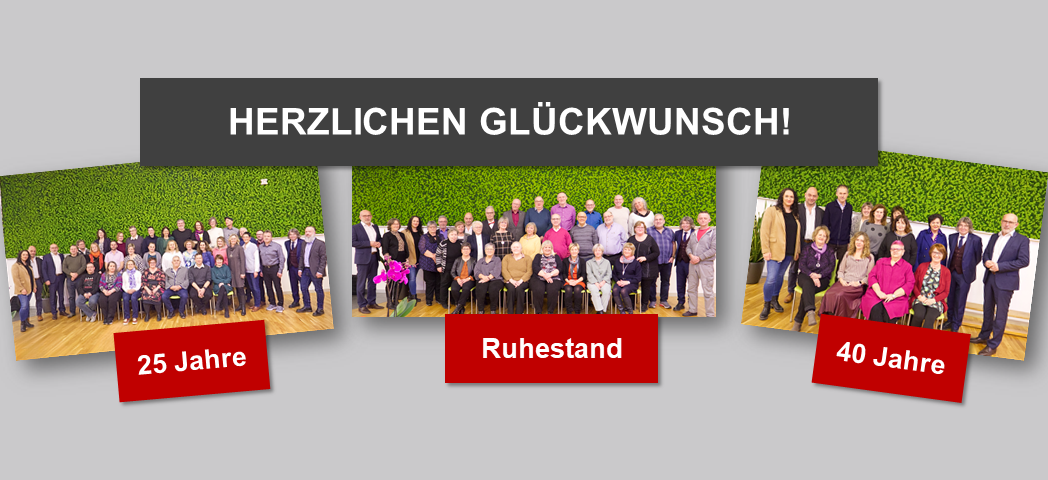 Die medbo gratuliert 139 Mitarbeitenden, die auf  ein 25- bzw. 40-jähriges Dienstjubiläum zurückblicken können oder in den wohlverdienten Ruhestand gehen. Bild: medbo KU / Johannes Müller