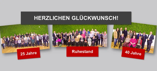 Die medbo gratuliert 139 Mitarbeitenden, die auf  ein 25- bzw. 40-jähriges Dienstjubiläum zurückblicken können oder in den wohlverdienten Ruhestand gehen. Bild: medbo KU / Johannes Müller