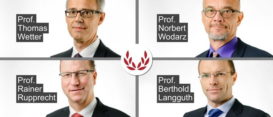 Vier Experten der medbo Psychiatrie Regensburg zählen laut Focus Gesundheit zu den Top Medizinern 2026: Prof. Rainer Rupprecht, Prof. Berthold Langguth, Prof. Norbert Wodarz und Prof. Thomas Wetter. (c) medbo KU / Frank Hübler