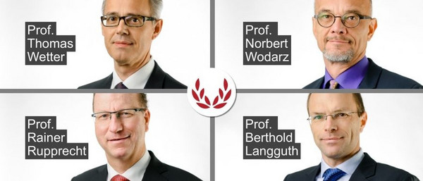 Vier Experten der medbo Psychiatrie Regensburg zählen laut Focus Gesundheit zu den Top Medizinern 2026: Prof. Rainer Rupprecht, Prof. Berthold Langguth, Prof. Norbert Wodarz und Prof. Thomas Wetter. (c) medbo KU / Frank Hübler